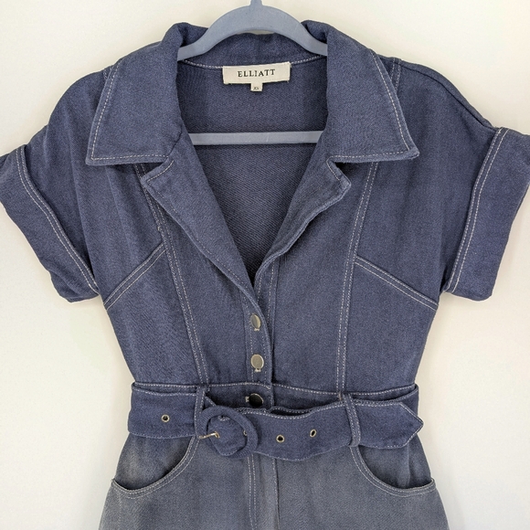 ELLIATT Leto Playsuit Navy Ombre Denim Romper XS - Picture 4 of 7